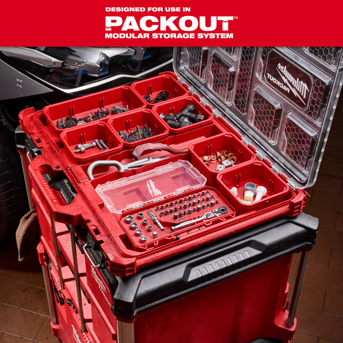 Milwaukee 44pc. 1/4-in. Hex Drive Mini Flex Head Ratchet & Bit Set (48-22-2952)