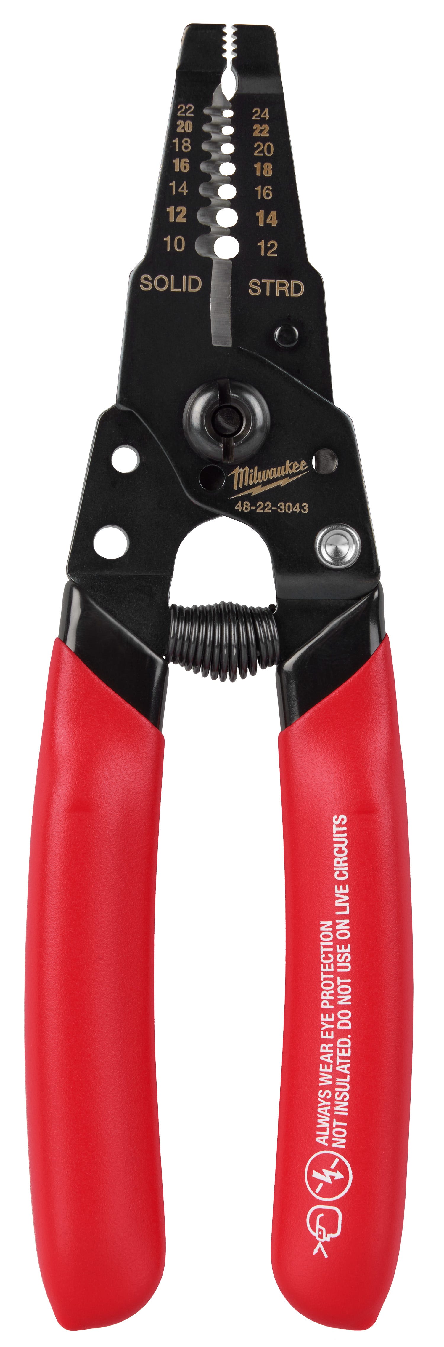Milwaukee 48-22-3043 10-24 AWG Compact Dipped Grip Wire Stripper & Cutter