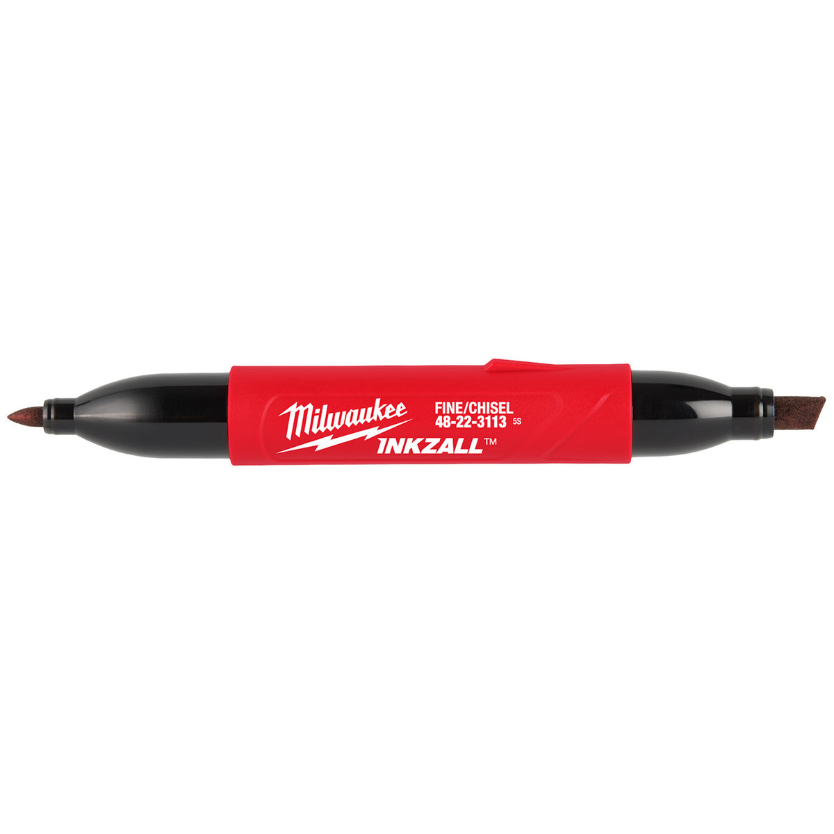 Milwaukee 48-22-3113 INKZALL Double-Sided Black Fine Point & Chisel Tip Jobsite Marker