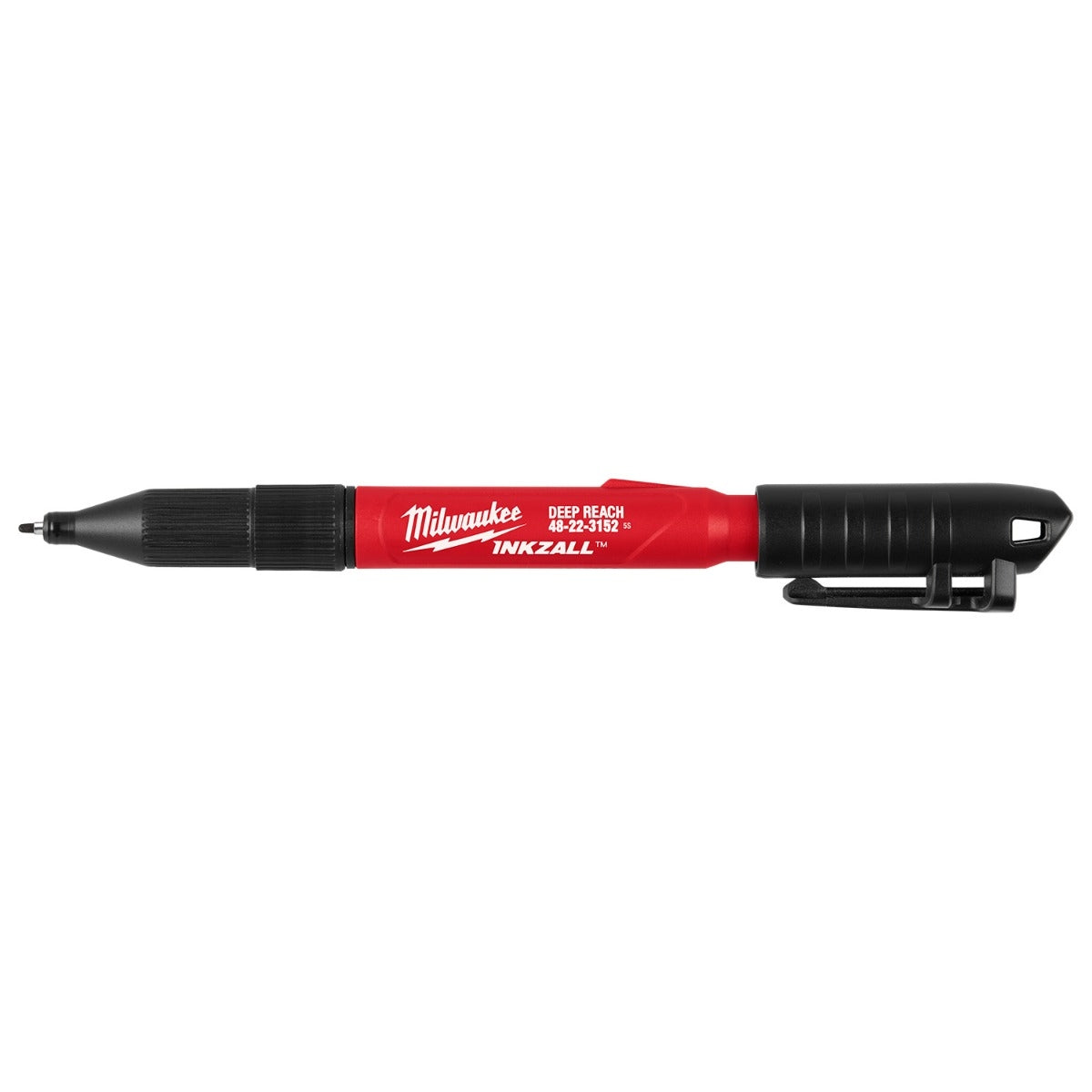 Milwaukee 48-22-3152 INKZALL 2IN1 Deep Reach Ultra Fine Point Black Jobsite Marker
