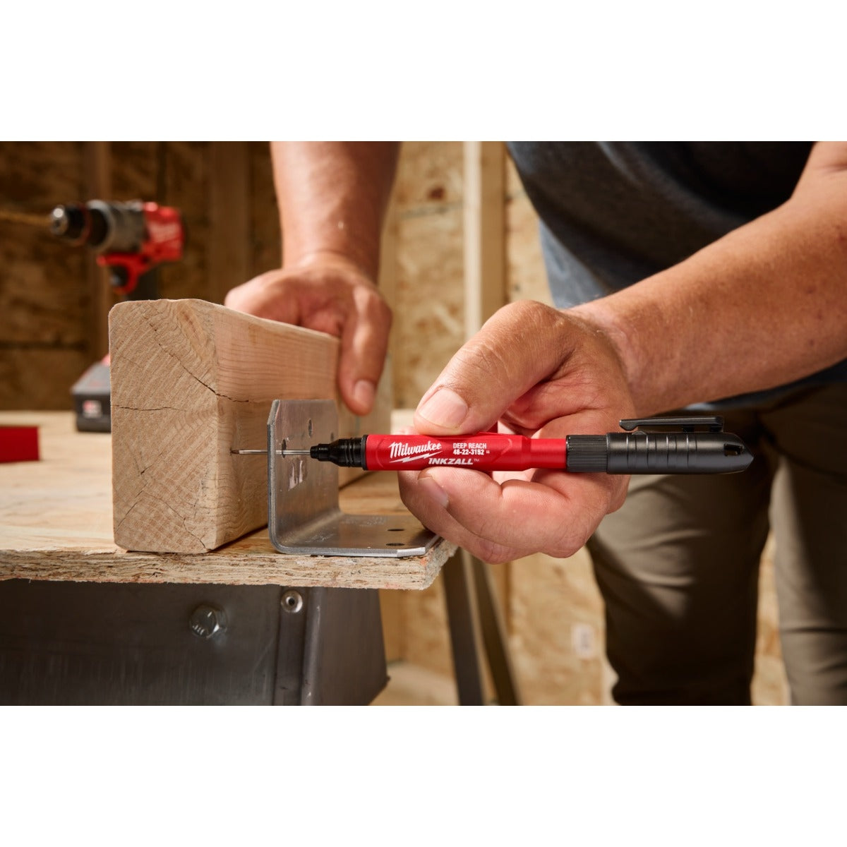 Milwaukee 48-22-3152 INKZALL 2IN1 Deep Reach Ultra Fine Point Black Jobsite Marker