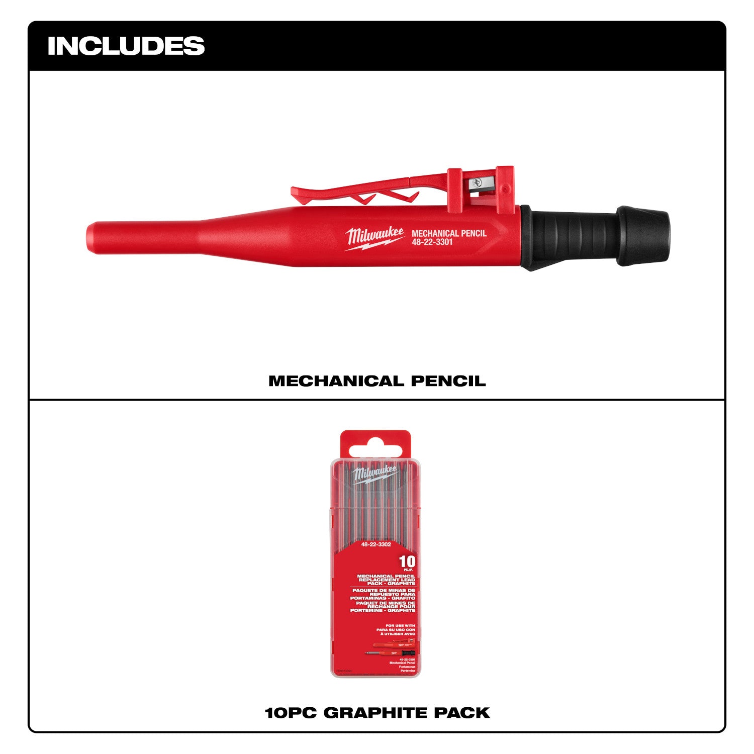 Milwaukee 48-22-3301 Mechanical Pencil with 10-Piece Lead