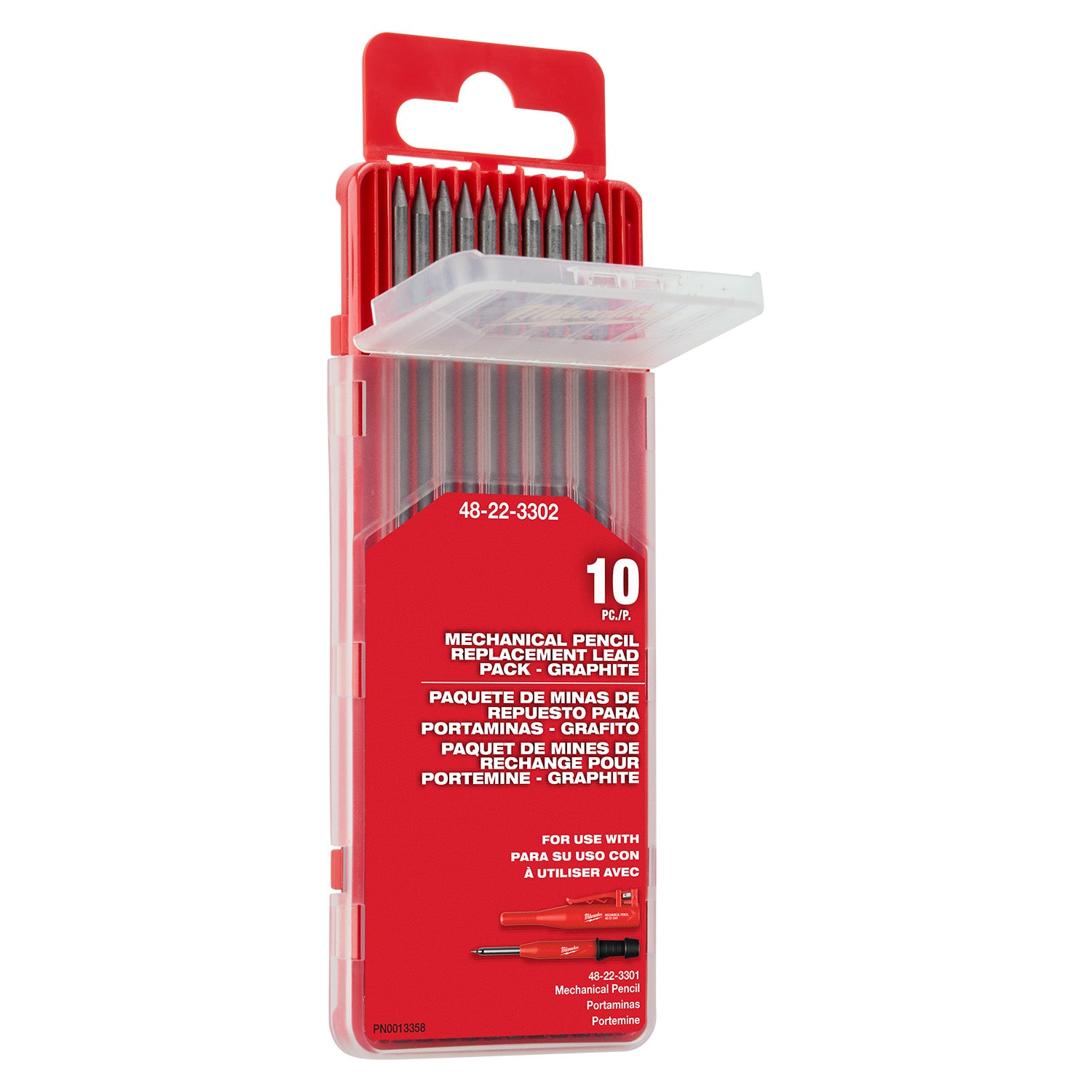Milwaukee 48-22-3302 Replacement Mechanical Pencil Black Graphite Lead, 10-Piece