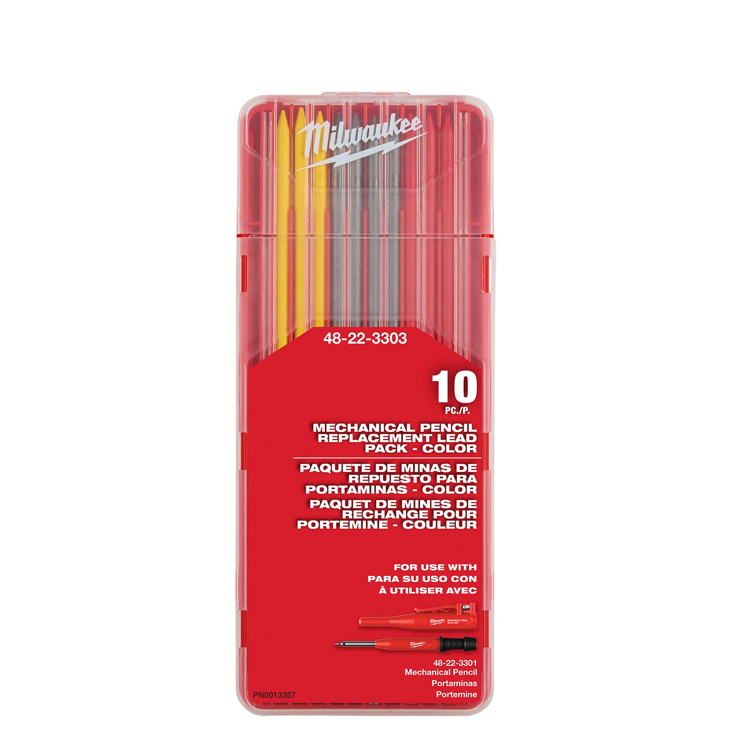 Milwaukee 48-22-3303 Replacement Mechanical Pencil Color Lead, 10-Piece