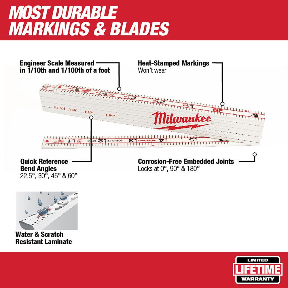 Milwaukee 48-22-3802 Engineer's Composite Folding Rule
