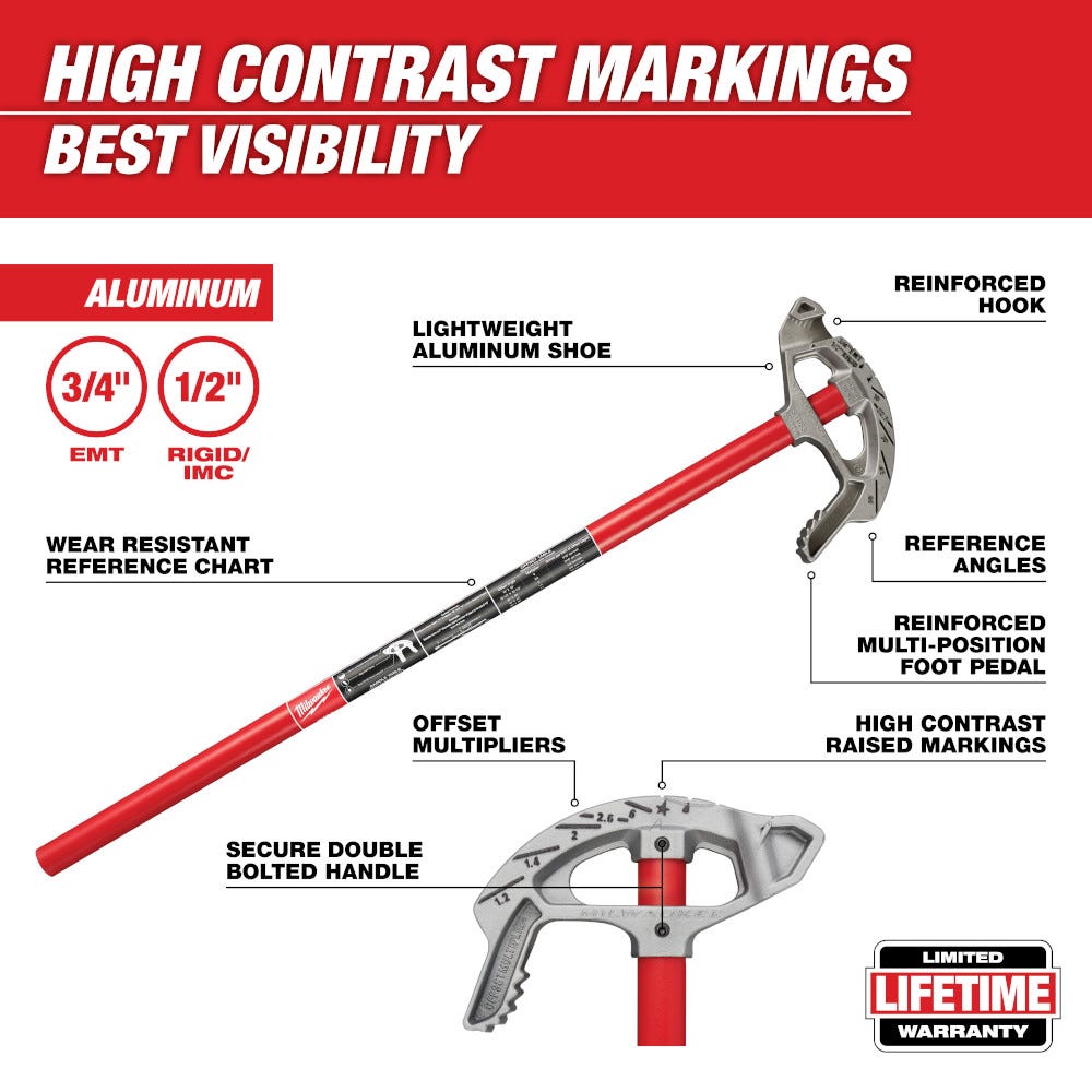 Milwaukee 48-22-4071 3/4 Aluminum Conduit Bender