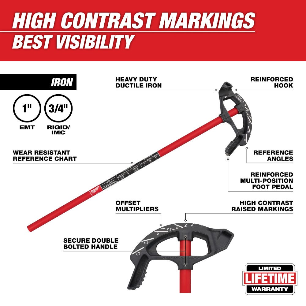 Milwaukee 48-22-4082 1" Iron Conduit Bender