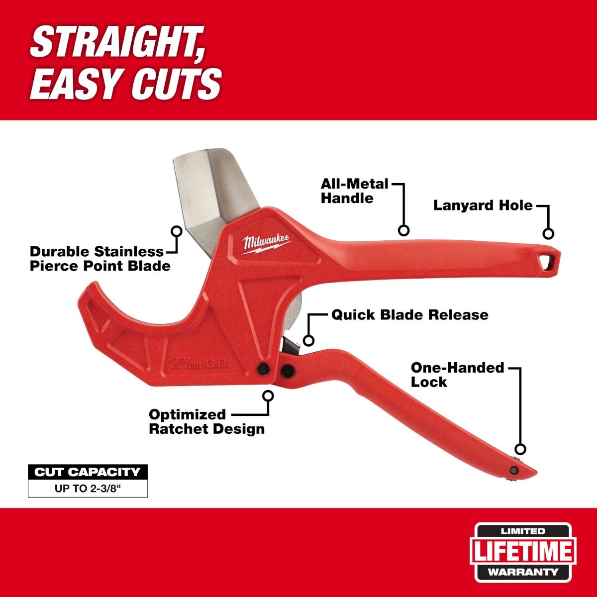 Milwaukee 48-22-4215 Ratcheting 2-3/8-in. Pipe Cutter