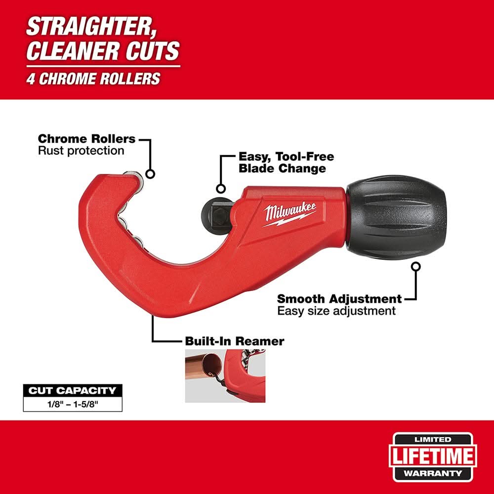Milwaukee 48-22-4252 1-1/2" Constant Swing Copper Tubing Cutter