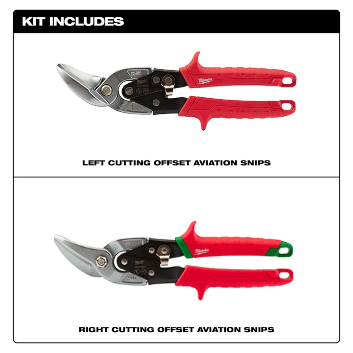 Milwaukee 48-22-4523 2-Piece Offset Aviation Snip Set