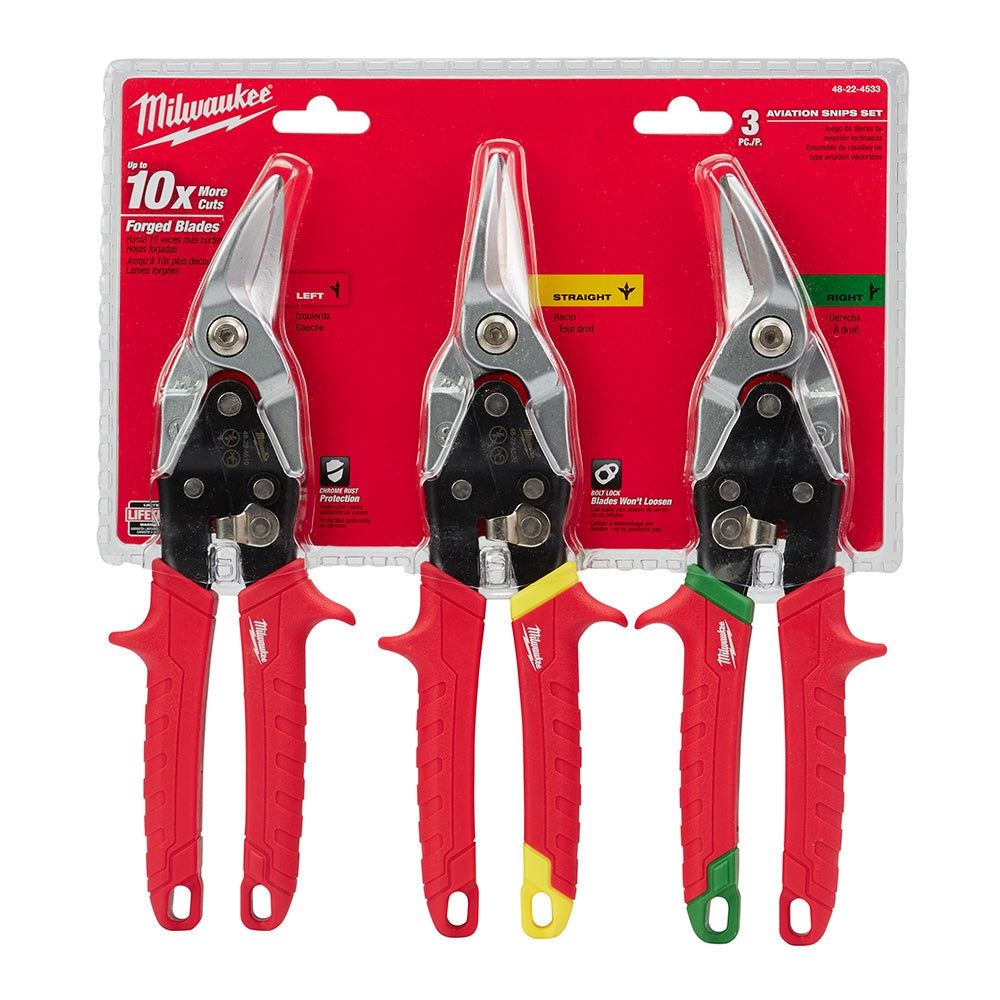 Milwaukee 3 Piece Aviation Snip Set