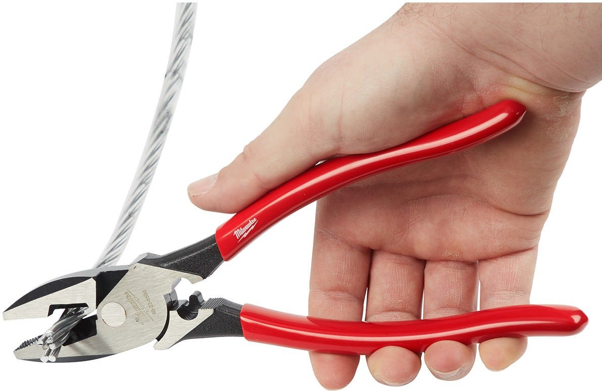 Milwaukee 48-22-6500 High Leverage Linesman's with Crimper-Dipped