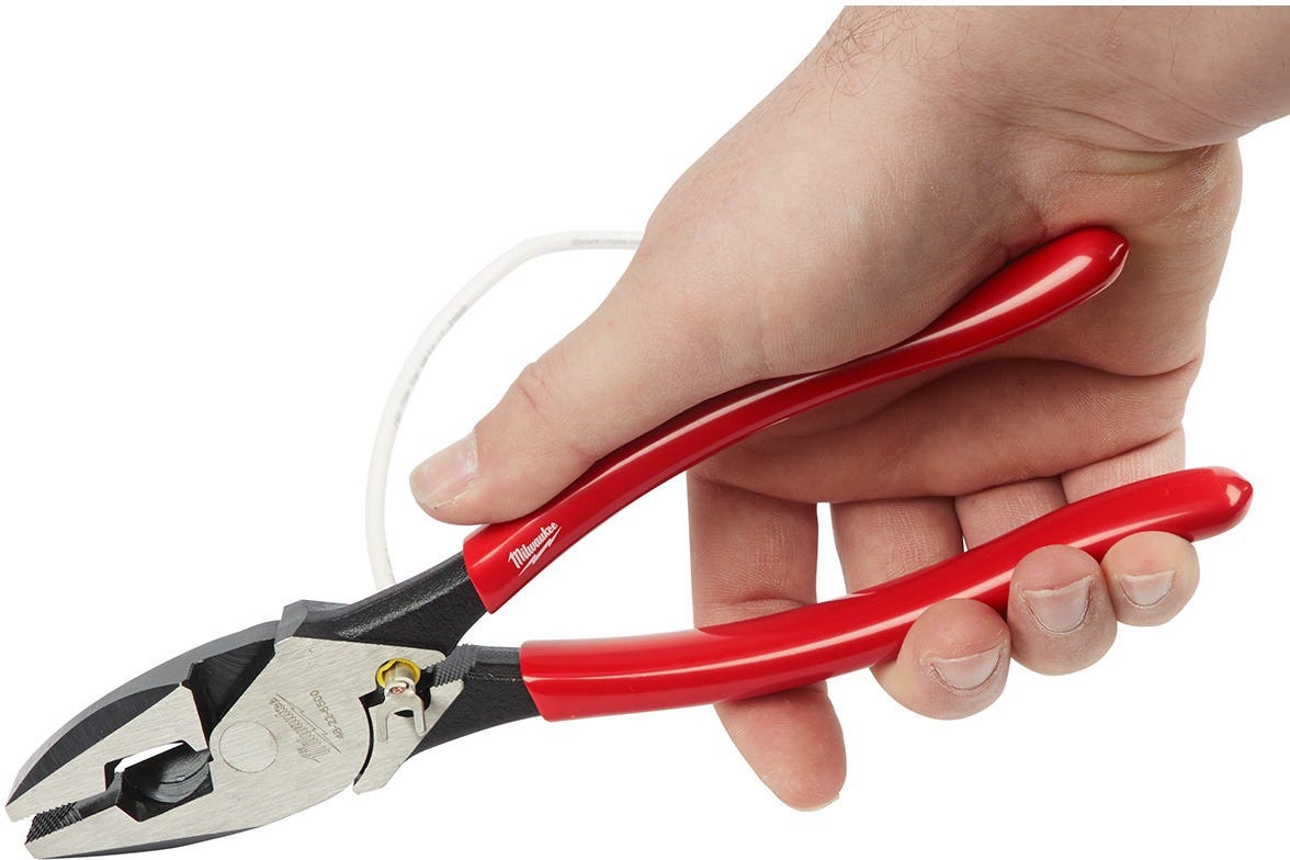 Milwaukee 48-22-6500 High Leverage Linesman's with Crimper-Dipped