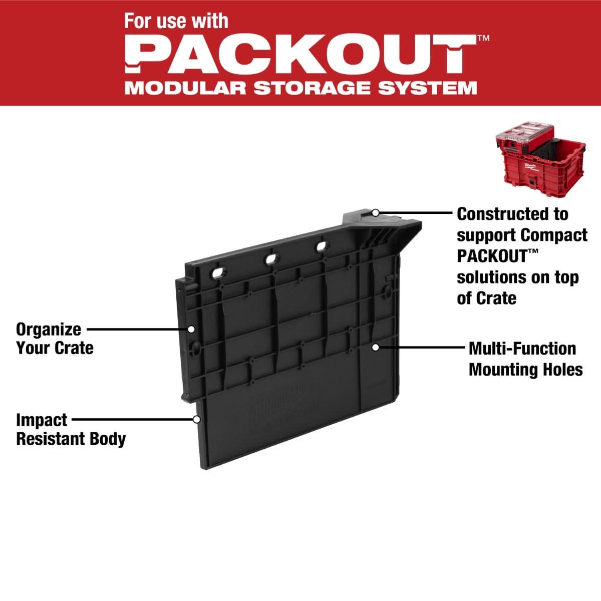 Milwaukee 48-22-8040 Divider for PACKOUT Crate – Tool Nut