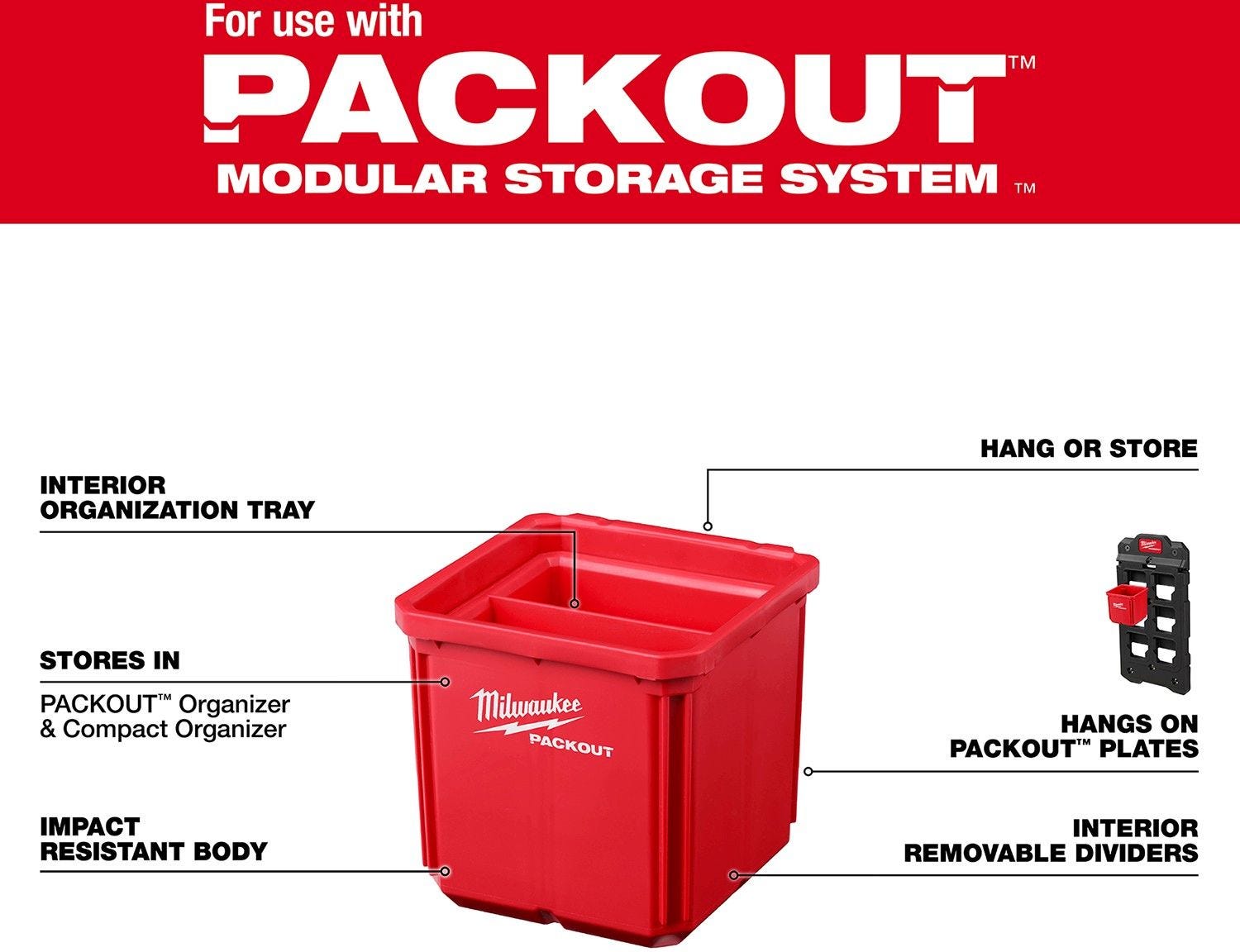 Milwaukee 48-22-8062 Small Bin Set for PACKOUT Shop Storage System, 2-Pack