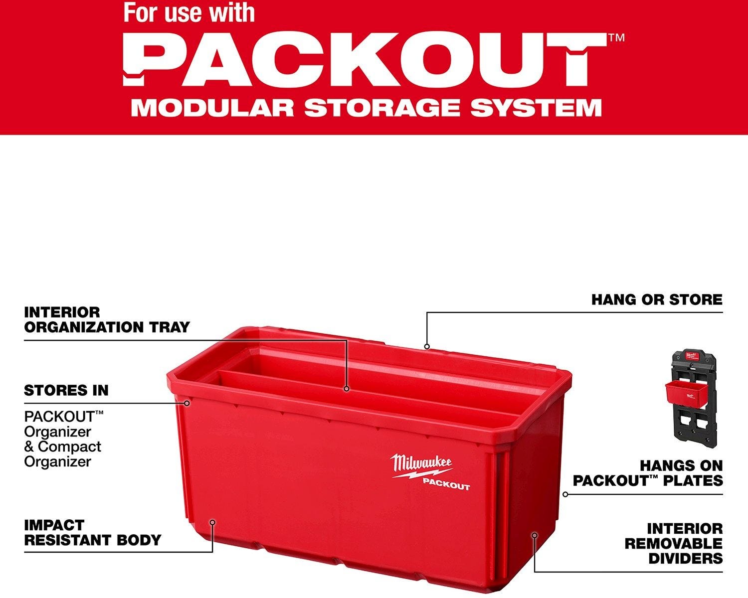 Milwaukee 48-22-8063 Large Bin Set for PACKOUT Shop Storage System, 2-Pack