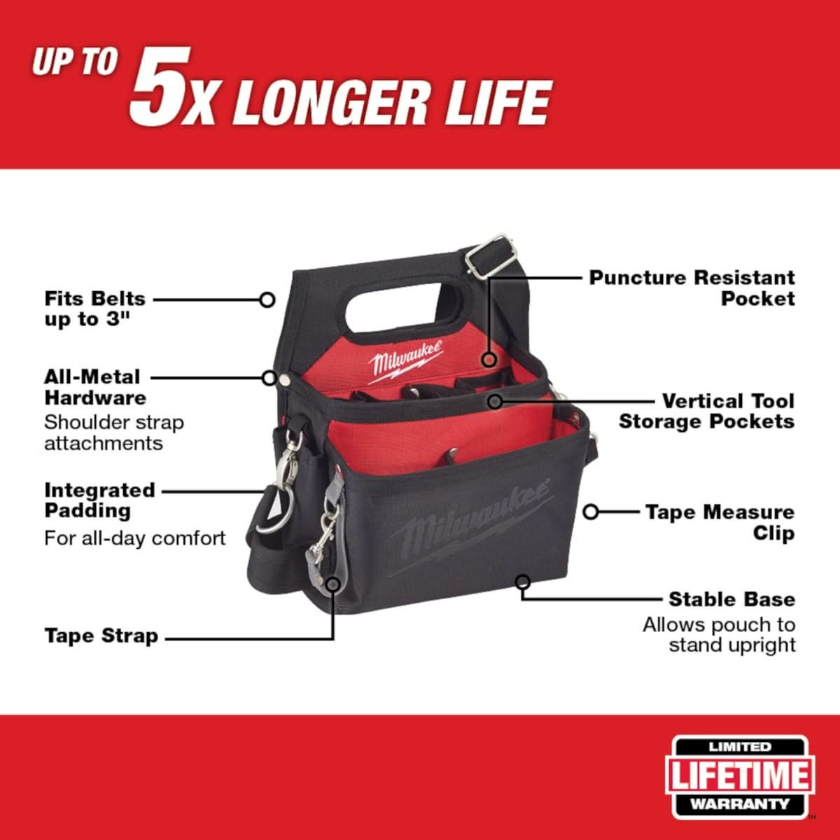 Milwaukee 48-22-8112 Electrician's Work Pouch w/ Quick Adjust Belt
