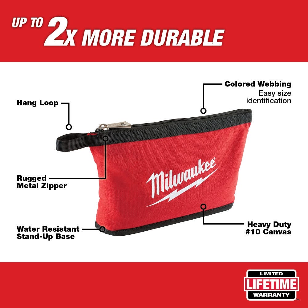 pouget。 Milwaukee 48-22-8180 Zipper Pouch – Tool Nut