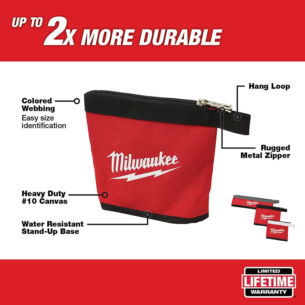 Milwaukee 48-22-8183 3-Piece Multi-Size Zipper Pouches – Tool Nut