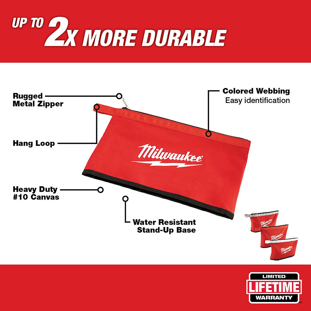 Milwaukee 48-22-8193 3 Pk Zipper Pouches