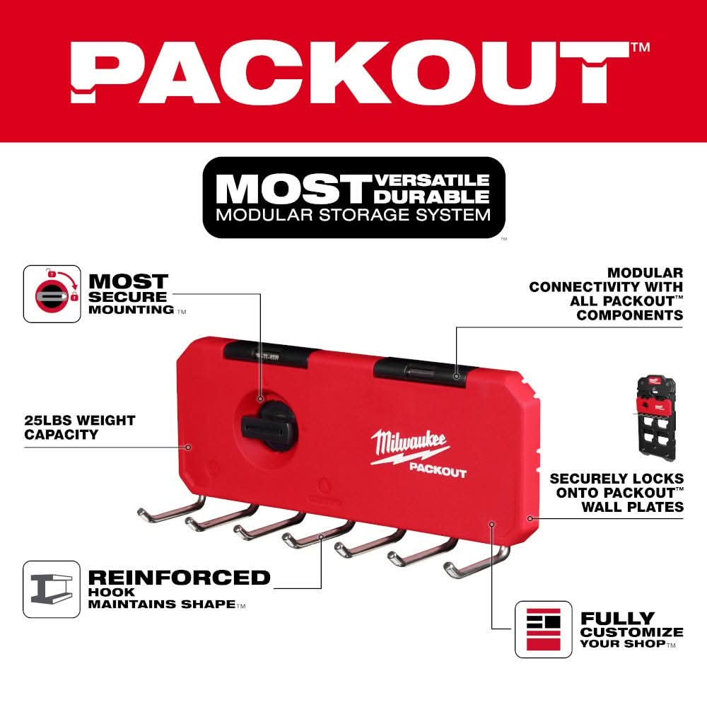 Milwaukee 48-22-8329 PACKOUT 7-Hook Rack