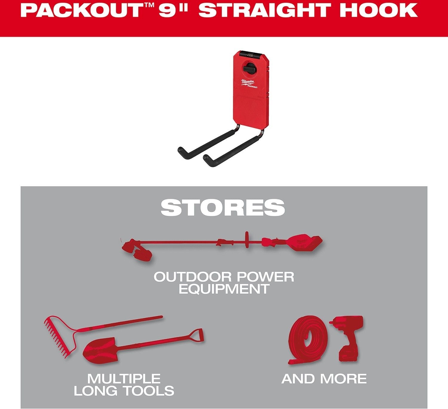Milwaukee 48-22-8330 PACKOUT 9-in Straight Hook