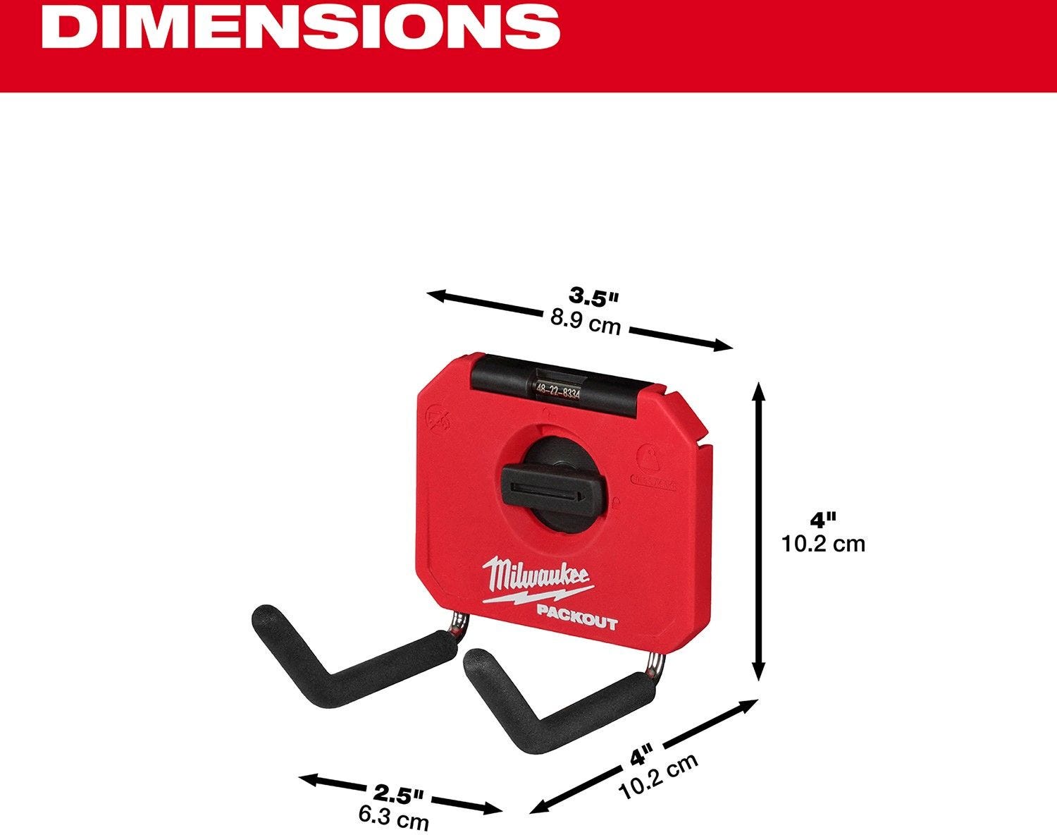Milwaukee 48-22-8334 PACKOUT 4-in Straight Hook