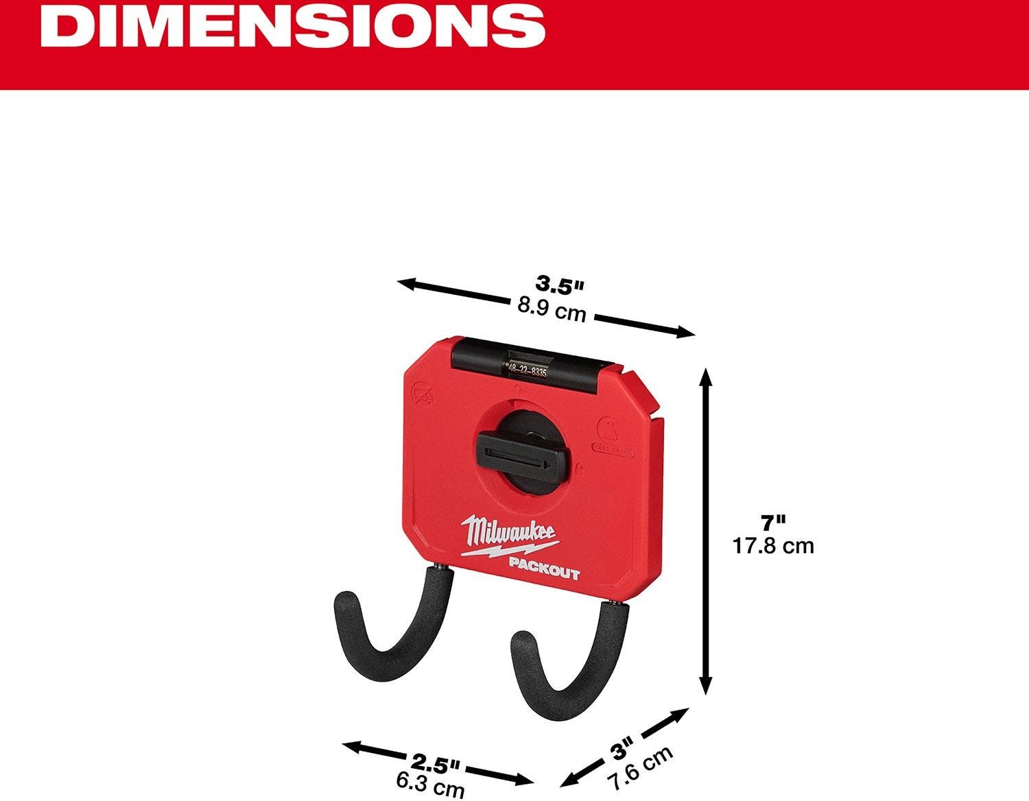 Milwaukee 48-22-8335 PACKOUT 3-in Curved Hook