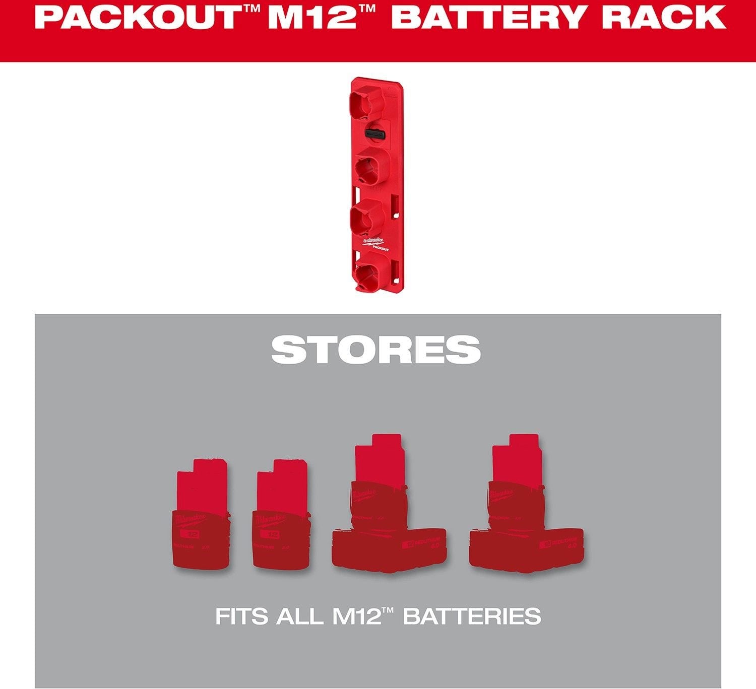 Milwaukee 48-22-8338 PACKOUT M12 Battery Rack