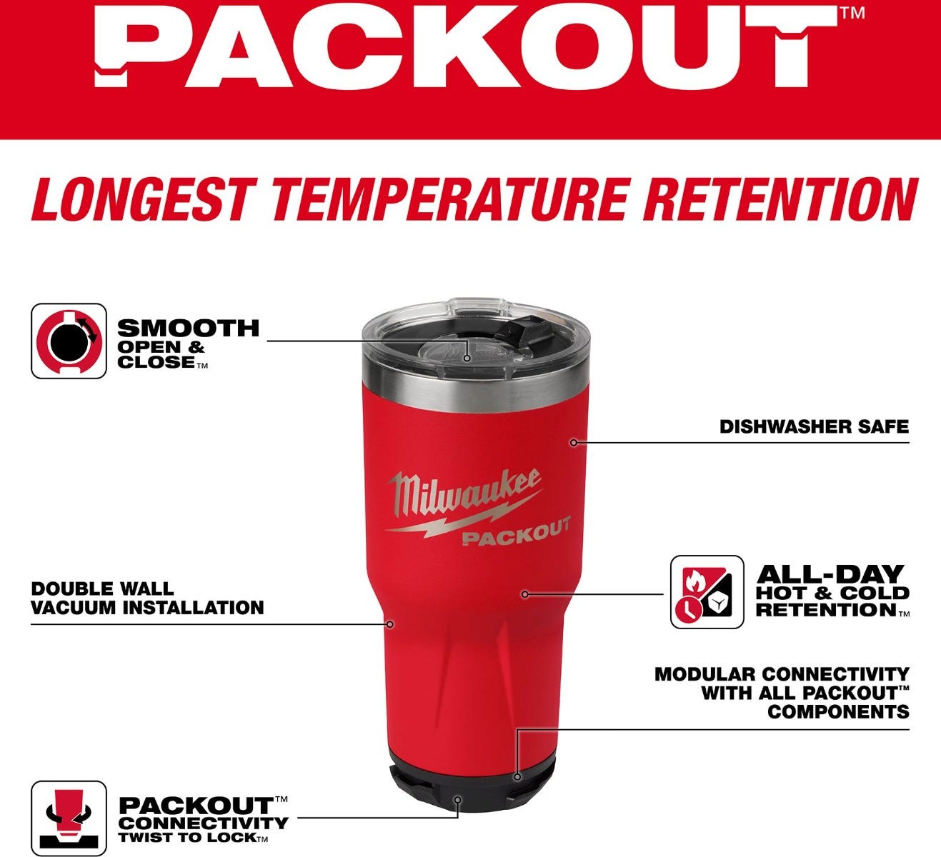 Milwaukee 48-22-8393R PACKOUT 30oz Tumbler