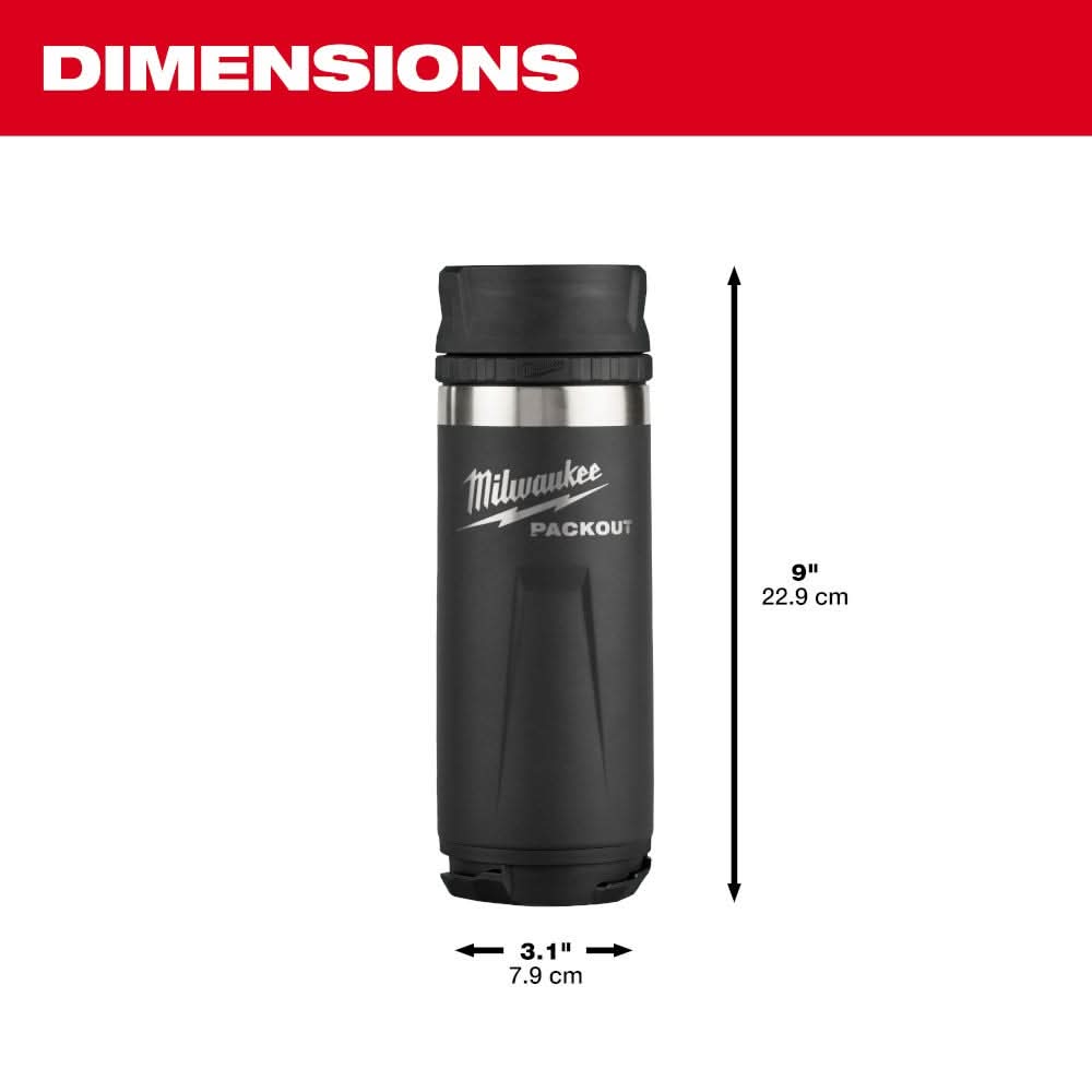 Milwaukee 48-22-8395B PACKOUT 18oz Insulated Bottle with Sip Lid