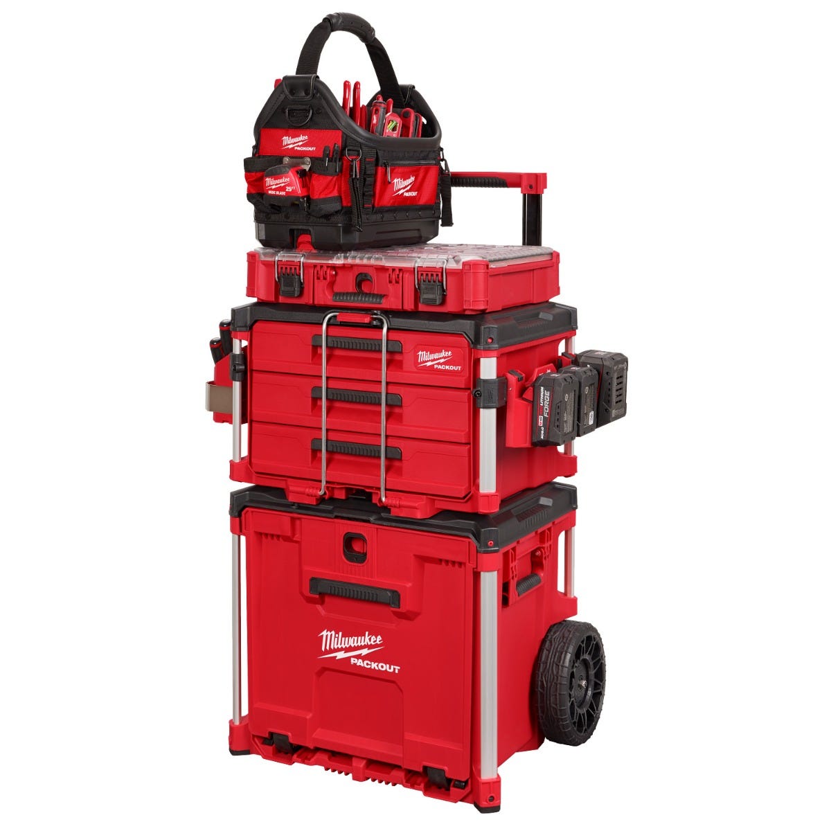 Milwaukee 48-22-8420 PACKOUT Rolling Drawer Tool Box & 48-22-8444 PACK ...