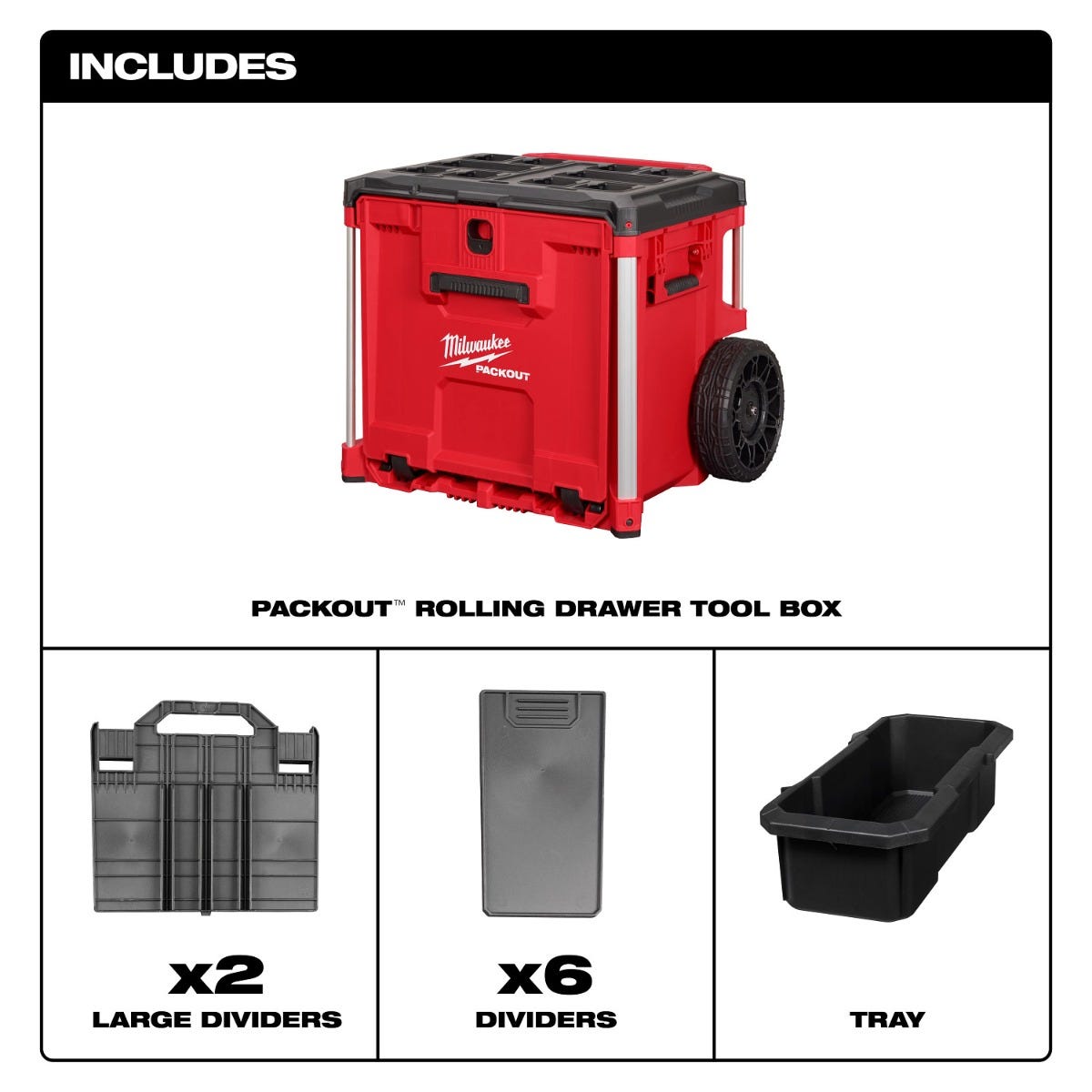 Milwaukee 48-22-8420 PACKOUT Rolling Drawer Tool Box