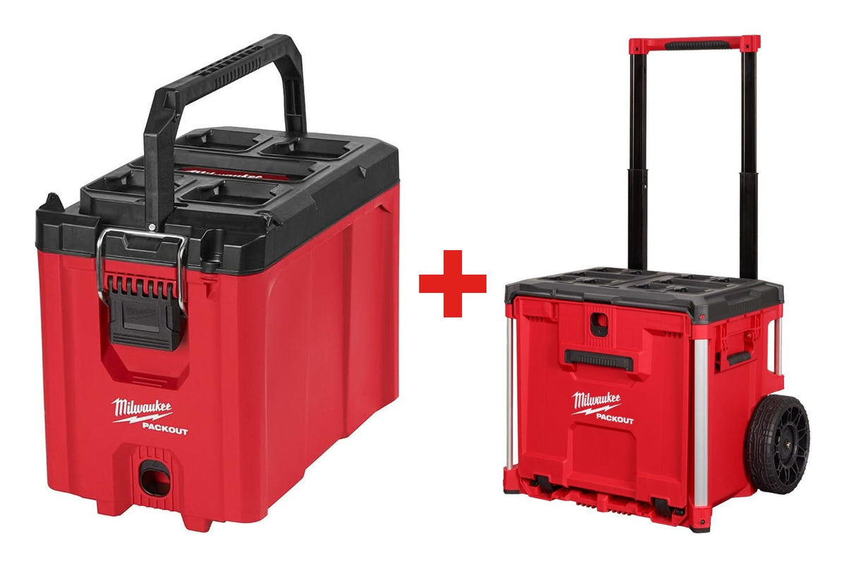 Milwaukee 48-22-8422 PACKOUT Compact Tool Box + 48-22-8420 PACKOUT Rolling Drawer Tool Box