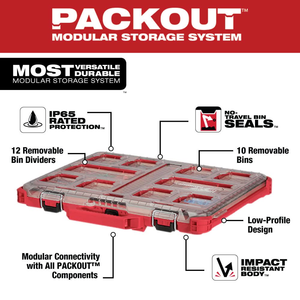Milwaukee 48-22-8444 PACKOUT 4-Drawer Tool Box + 48-22-8431