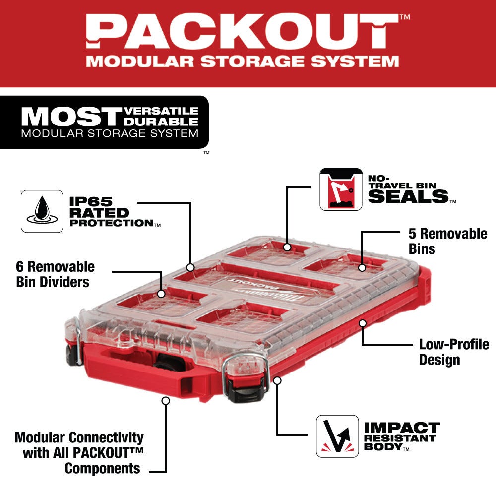 Milwaukee 48-22-8436 PACKOUT Compact Low-Profile Organizer
