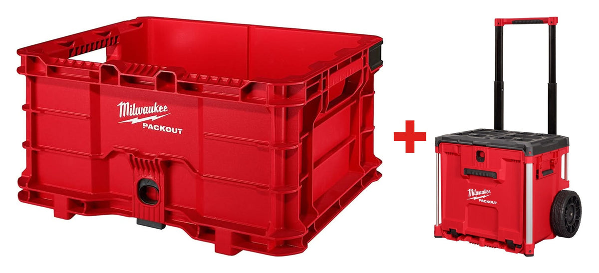 Milwaukee 48-22-8440 PACKOUT Crate + 48-22-8420 PACKOUT Rolling Drawer Tool Box