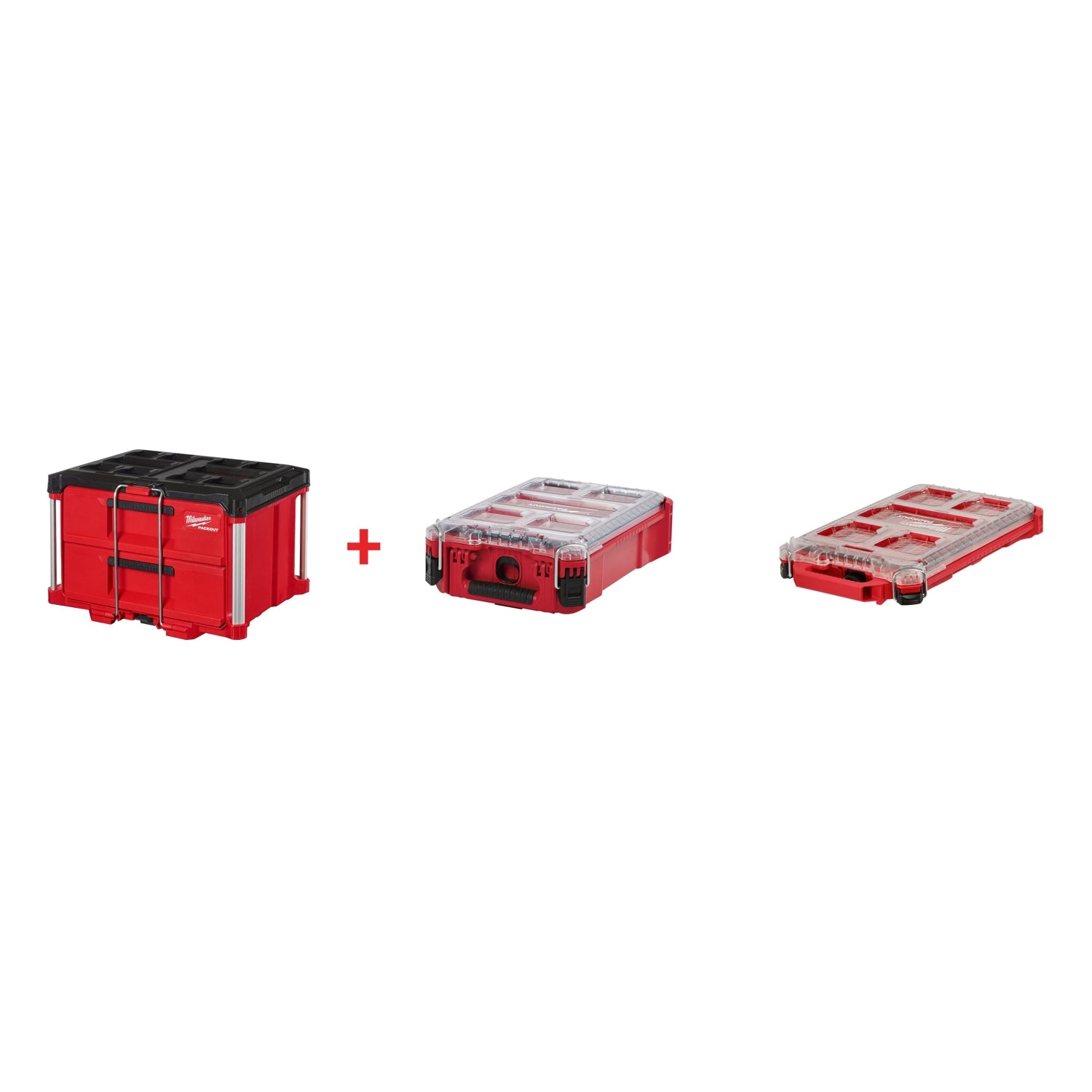 Milwaukee 3-Piece PACKOUT 2-Drawer Tool Box & Compact Organizer Set