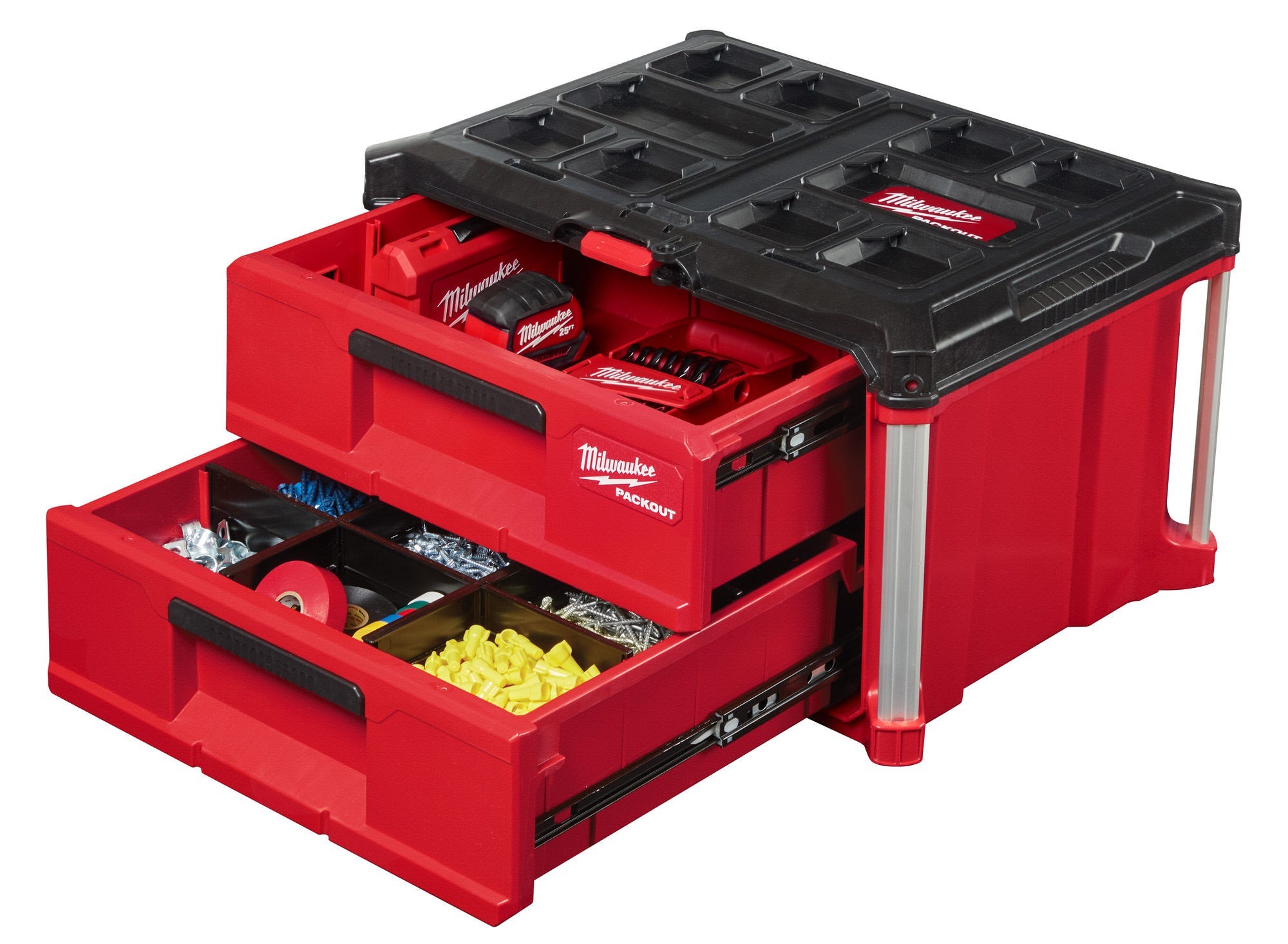Milwaukee 48-22-8442 PACKOUT 2-Drawer Tool Box, PACKOUT Deep Organizer and Drawer Dividers