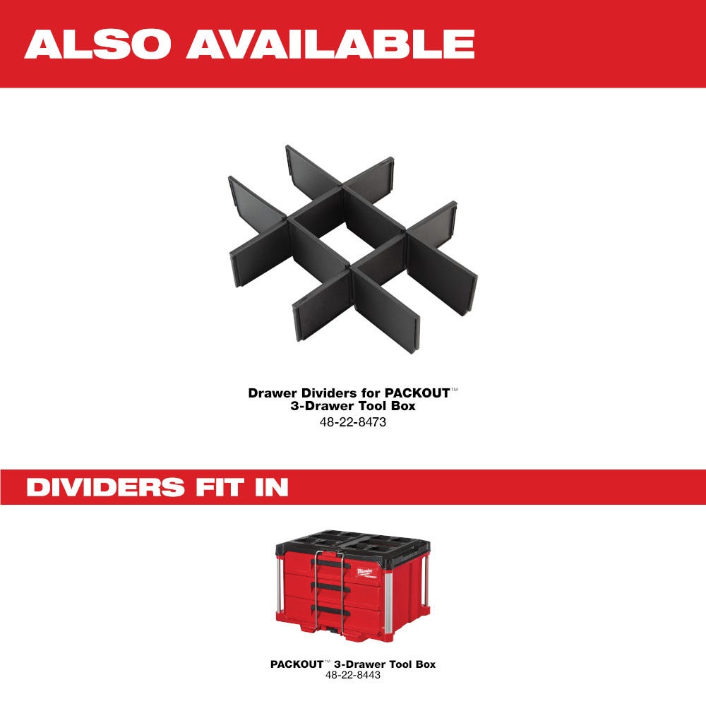 Milwaukee 48-22-8443 PACKOUT 3-Drawer Tool Box