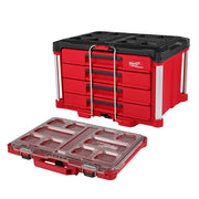 Milwaukee 48-22-8444 PACKOUT 4-Drawer Tool Box + 48-22-8431 PACKOUT Low-Profile Organizer