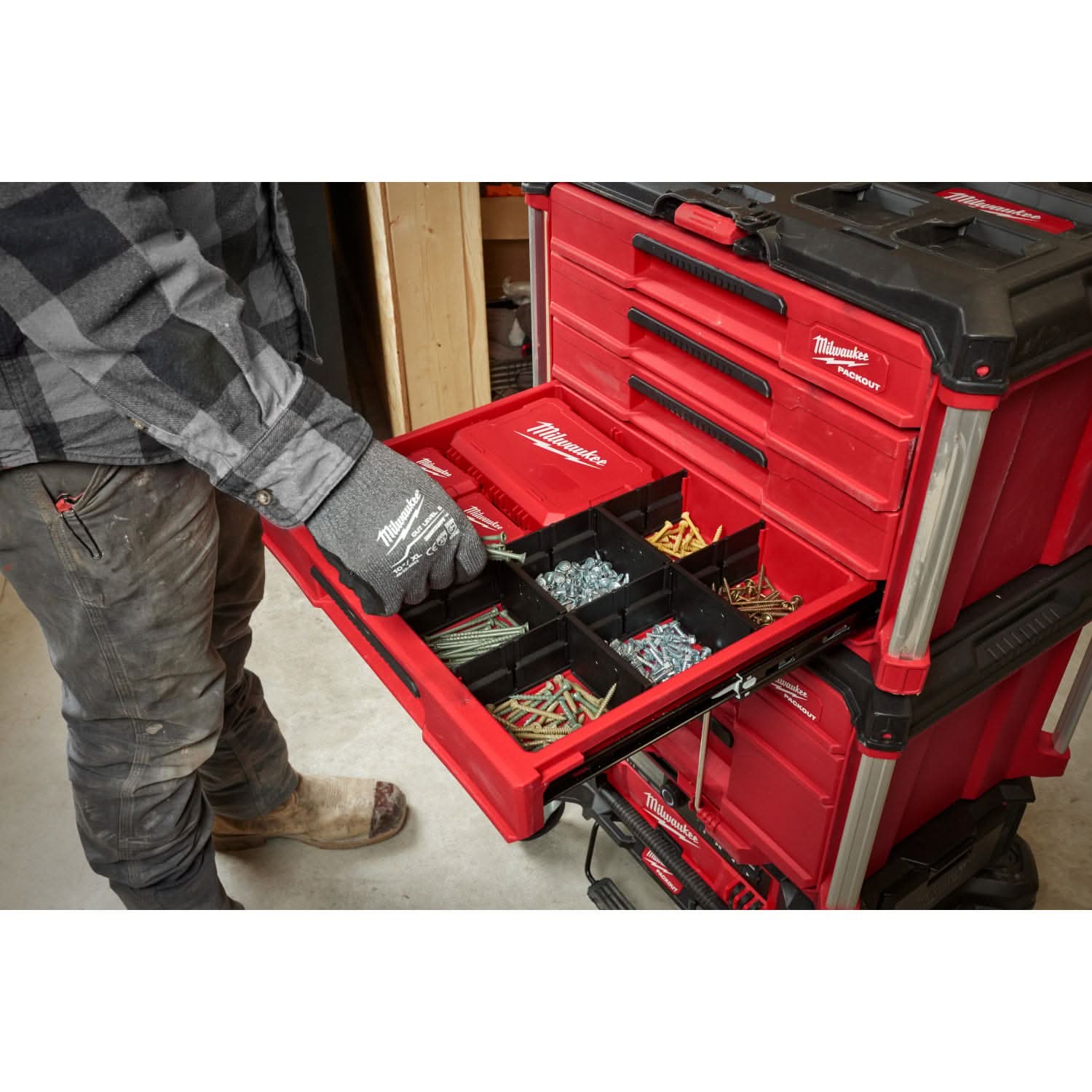 Milwaukee 48-22-8420 PACKOUT Rolling Drawer Tool Box & 48-22-8444