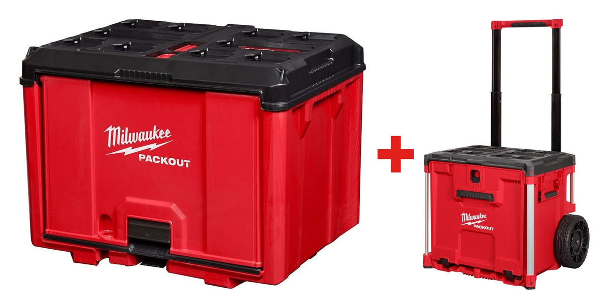 Milwaukee 48-22-8445 PACKOUT Cabinet + 48-22-8420 PACKOUT Rolling Drawer Tool Box