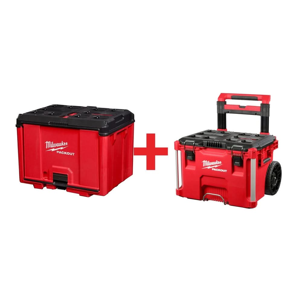 Milwaukee PACKOUT Cabinet with PACKOUT Rolling Tool Box