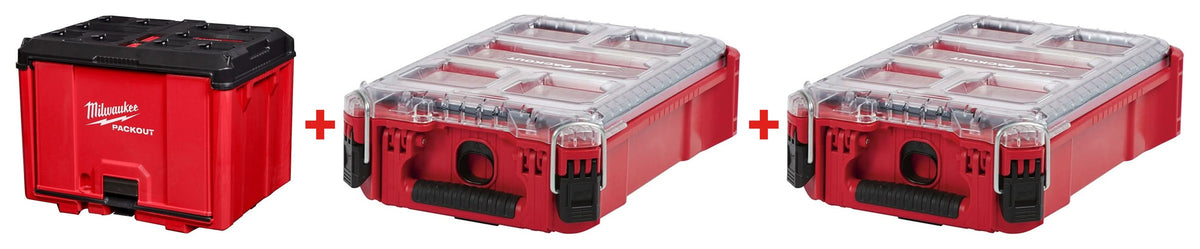 Milwaukee 48-22-8445 PACKOUT Cabinet + (2) 48-22-8435 PACKOUT Compact Organizers
