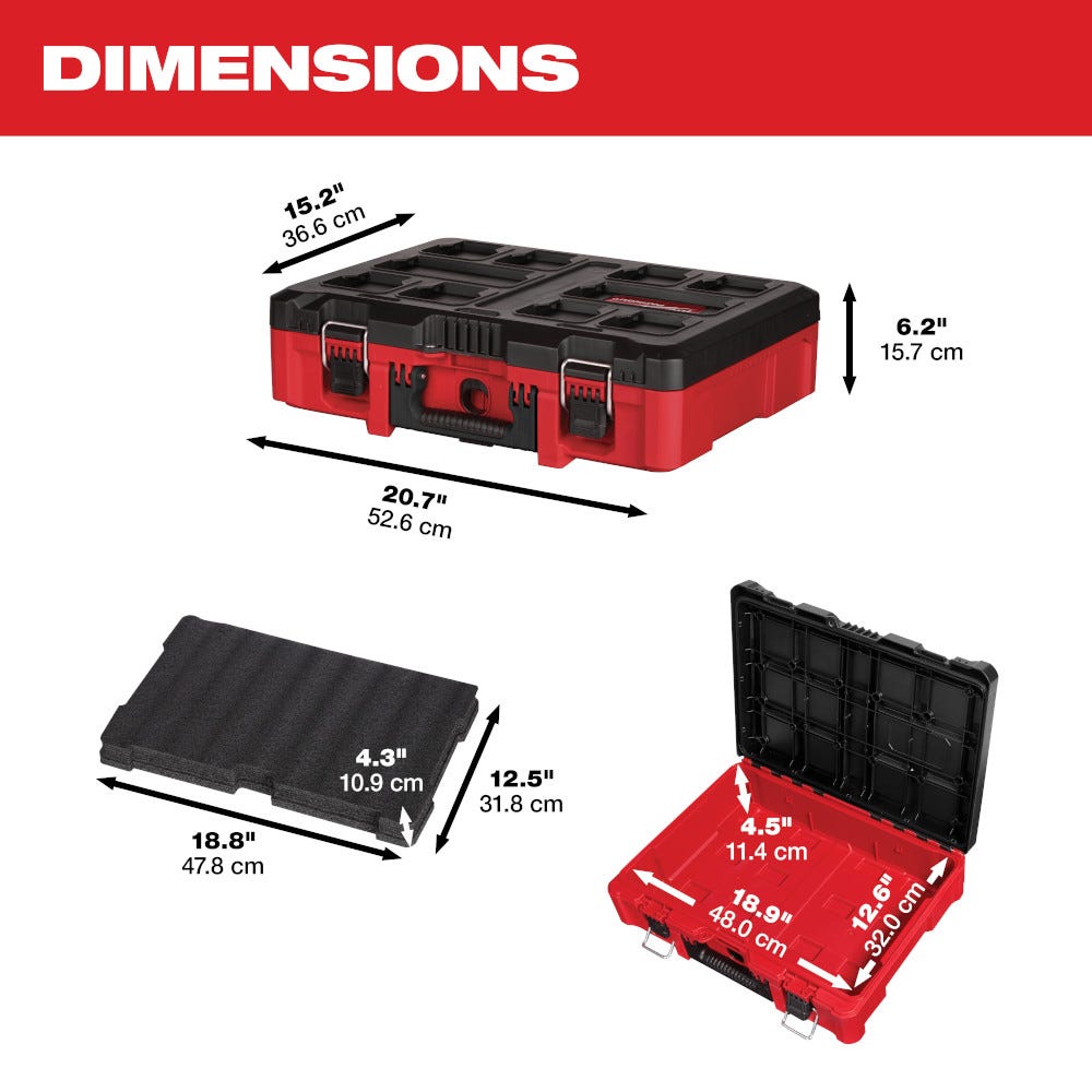 Milwaukee 48-22-8450 PACKOUT Tool Case with Customizable Insert