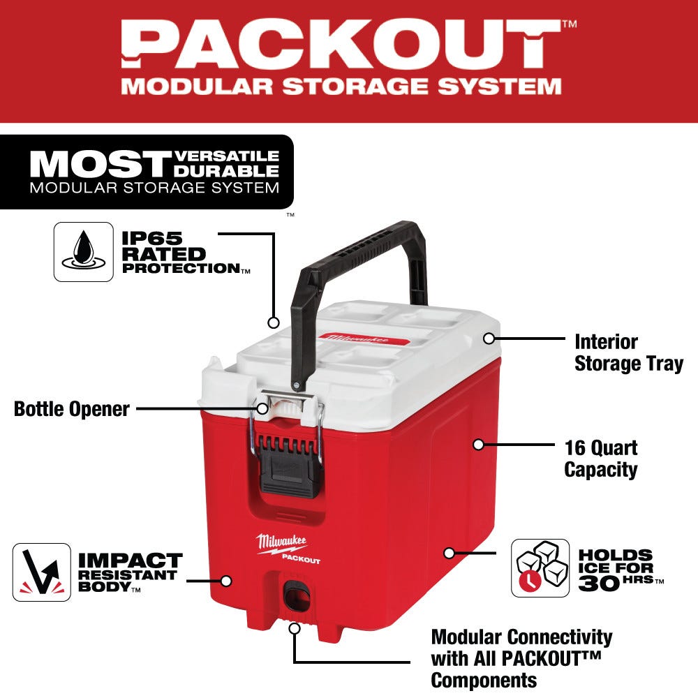 Milwaukee 48-22-8460 PACKOUT 16-Quart Compact Cooler
