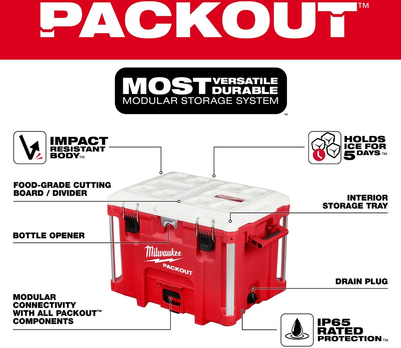 Milwaukee 48-22-8462 PACKOUT 40-Quart XL Cooler