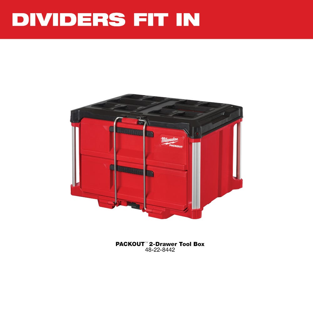 Milwaukee 48-22-8472 Drawer Dividers for PACKOUT 2-Drawer Tool Box