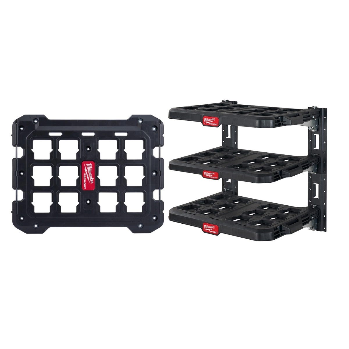 Milwaukee 48-22-8480 PACKOUT Racking Kit w/ 3 Shelves, E-Tracks and PACKOUT Mounting Plate
